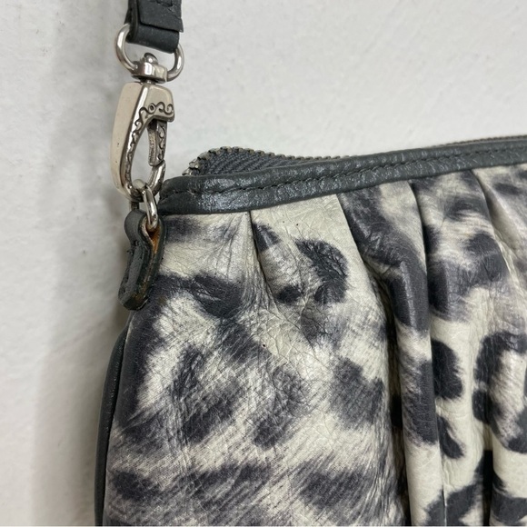 BRIGHTON Cosmo Cat Crossbody Clutch Leopard Print Black Grey Removable Strap - Picture 15 of 15